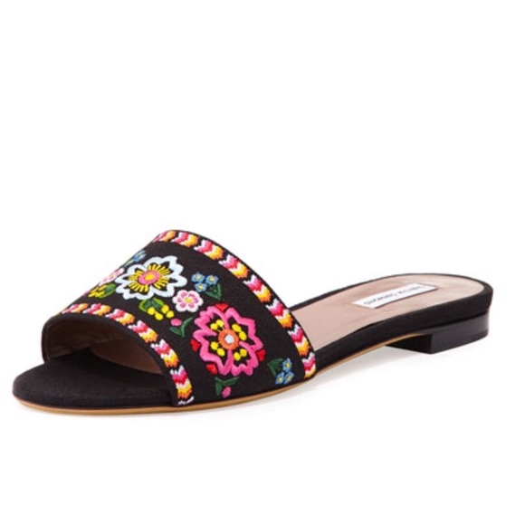 Tabitha Simmons Sprinkles Fest Embroidered Slides - Picture 2 of 8